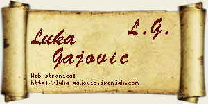 Luka Gajović vizit kartica
